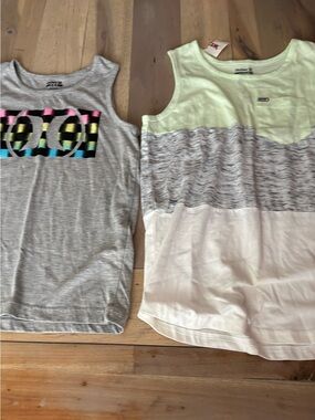 Hurley Kids Tank Tops - Gray, Light Green, White with Neon Accents